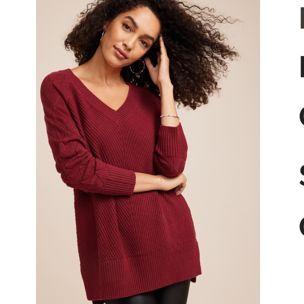 Maurice’s Pointelle Sleeve Tunic Sweater